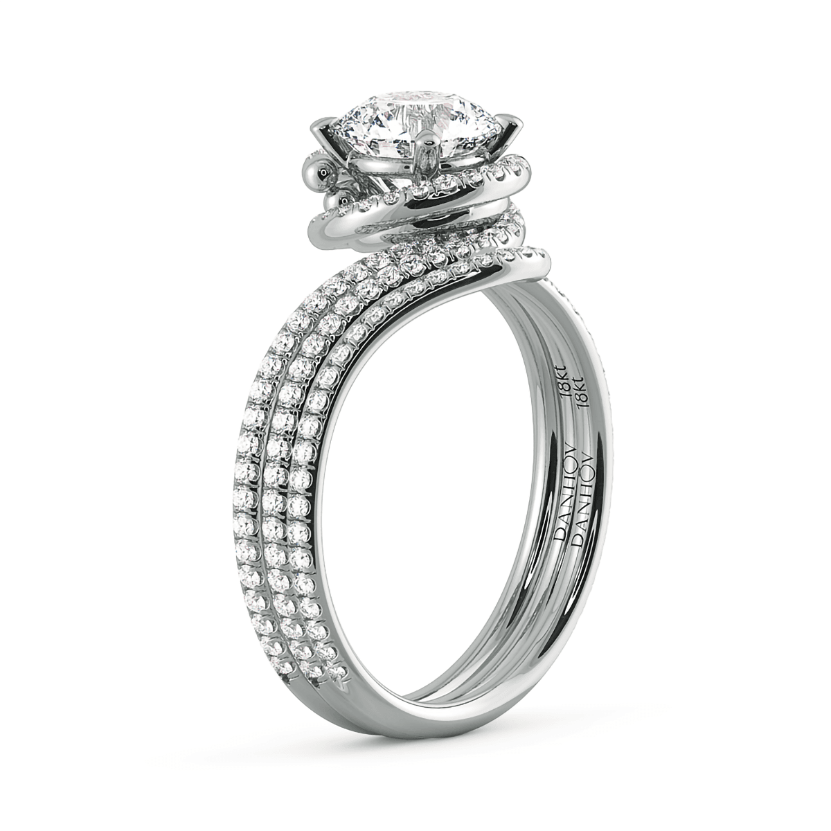 Abbraccio Swirl Engagement Ring