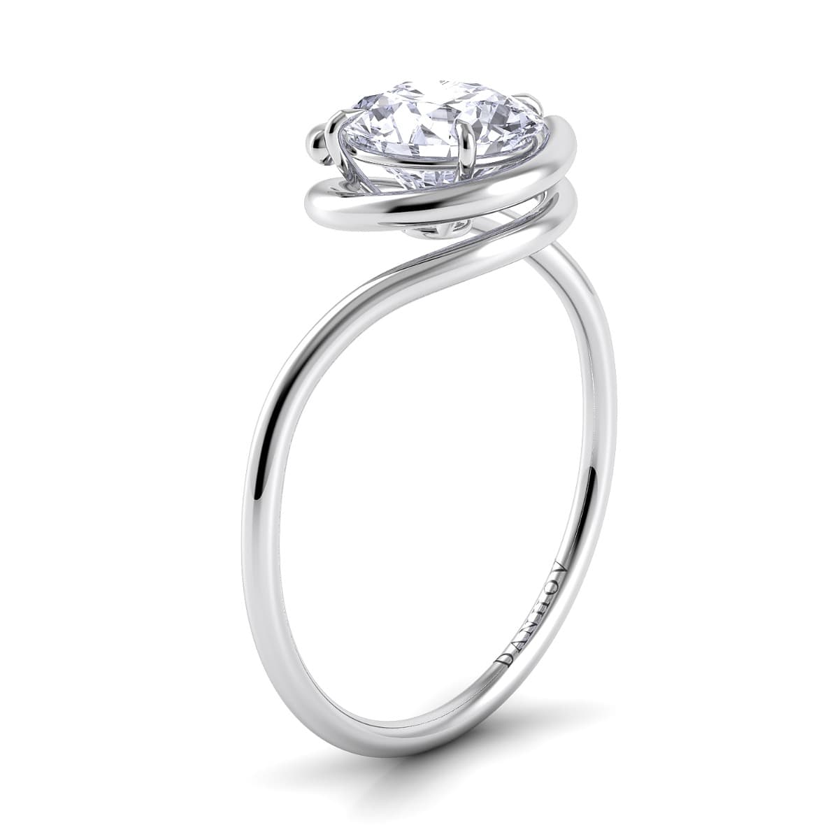 Abbraccio Swirl Engagement Ring