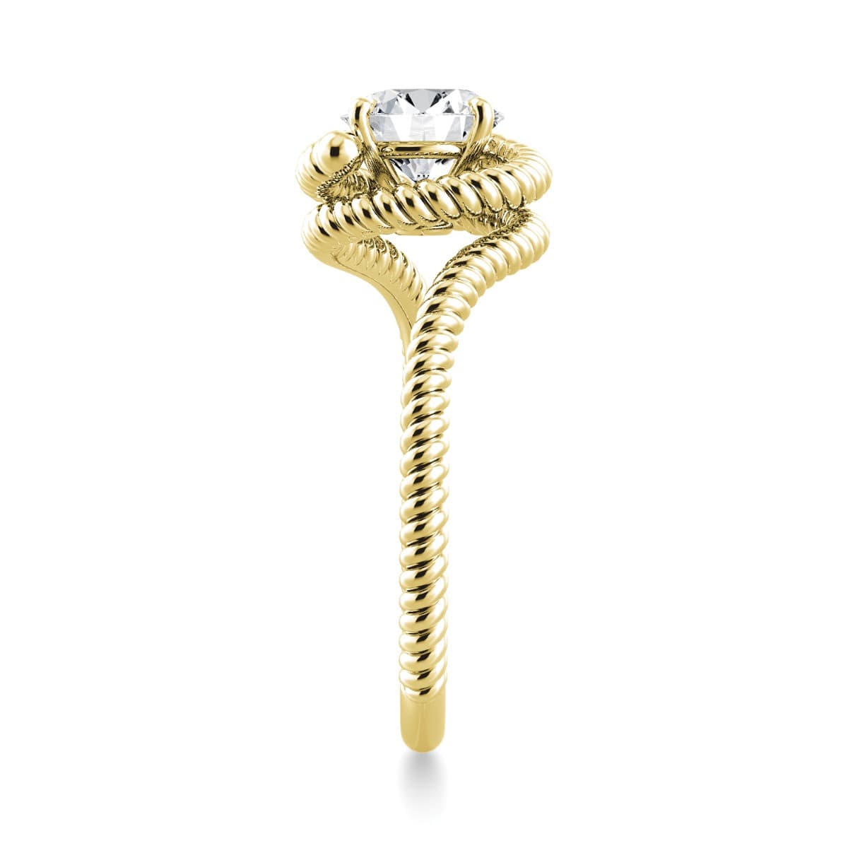 Abbraccio Twisted Shank Swirl Engagement Ring