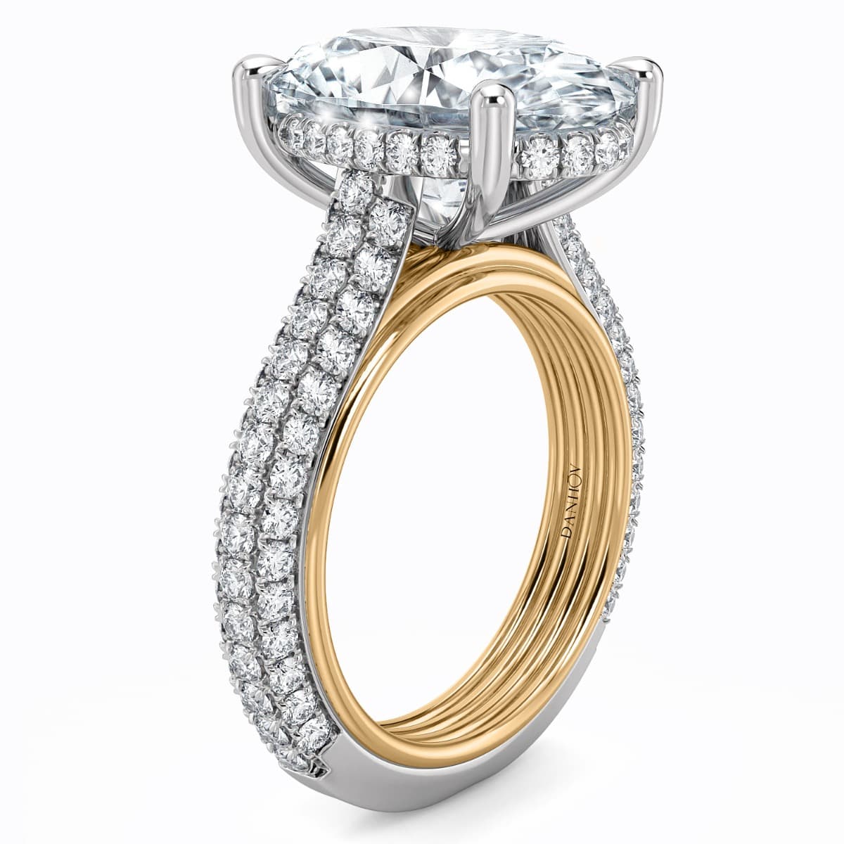 Classico Diamond Engagement Ring in 14kt two tone Gold (white and yellow gold) — image 3 of 4