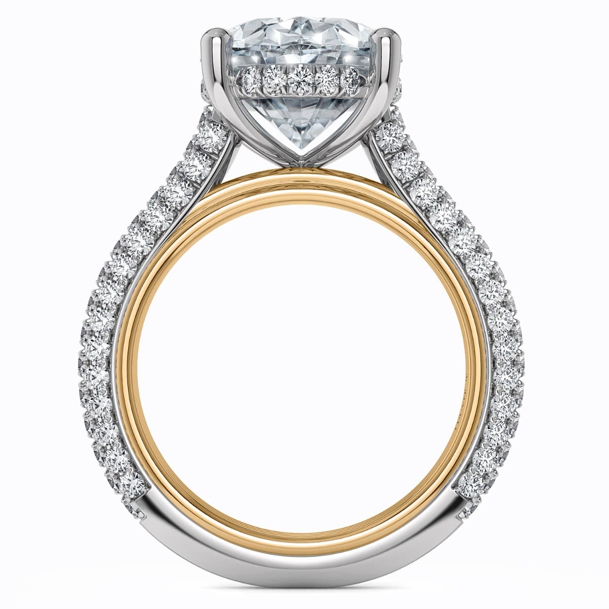 Classico Diamond Engagement Ring in 14kt two tone Gold (white and yellow gold) — image 2 of 4