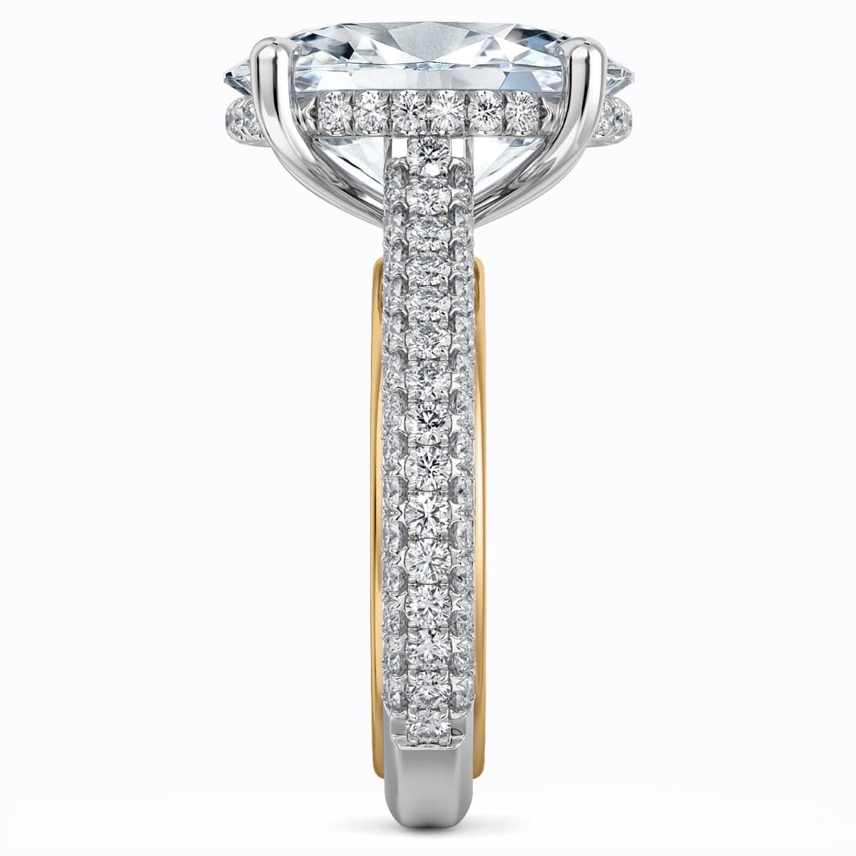 Classico Diamond Engagement Ring in 14kt two tone Gold (white and yellow gold) — image 4 of 4