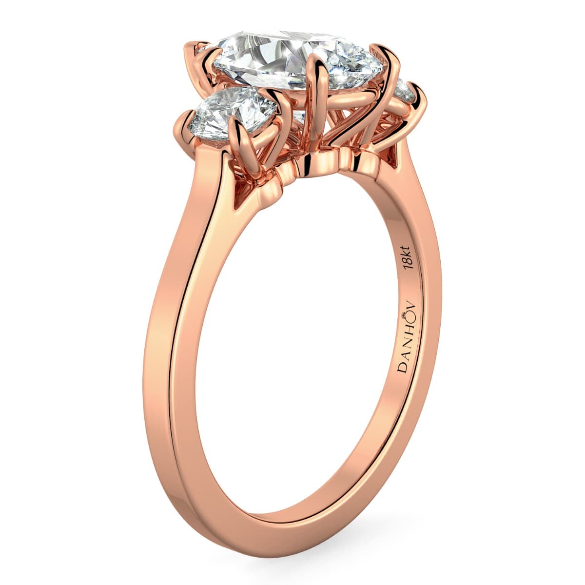 Classico Three Diamond Pear Cut Engagement Ring