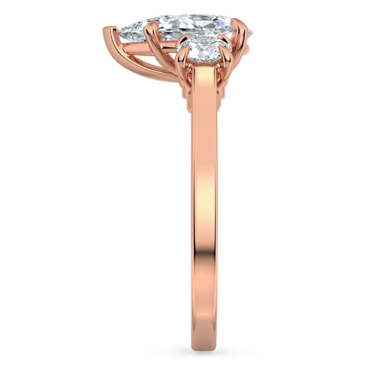Classico Three Diamond Pear Cut Engagement Ring