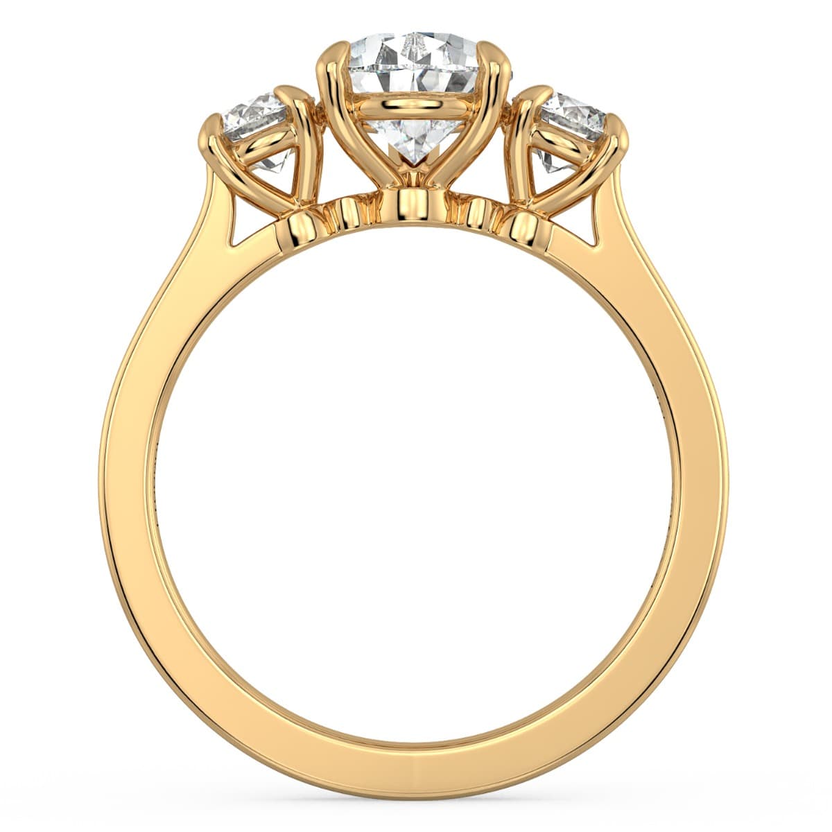 Classico Three Diamond Pear Cut Engagement Ring