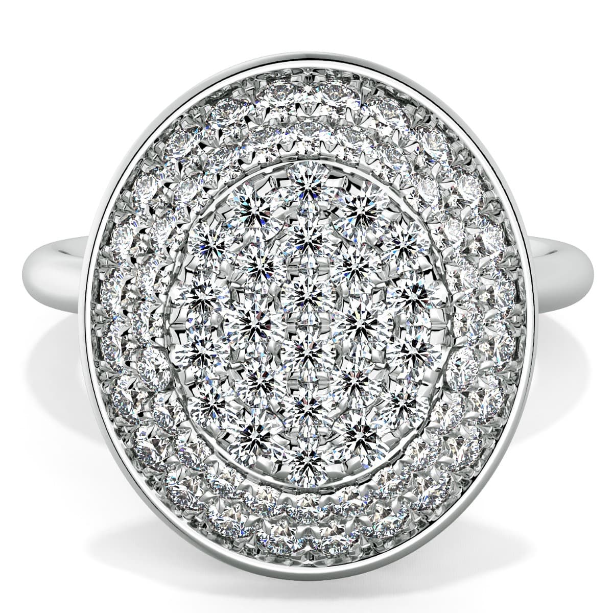 Diamante Cluster Oval Shaped Fine Ring