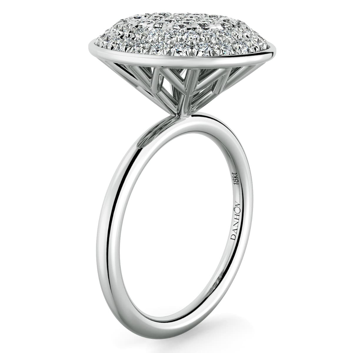 Diamante Cluster Oval Shaped Fine Ring