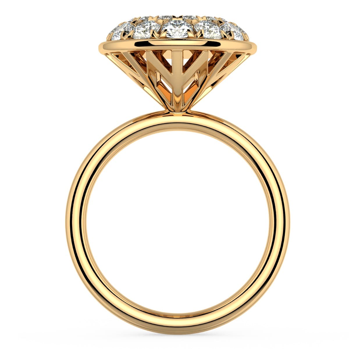 Diamante Cluster Round Fine Ring