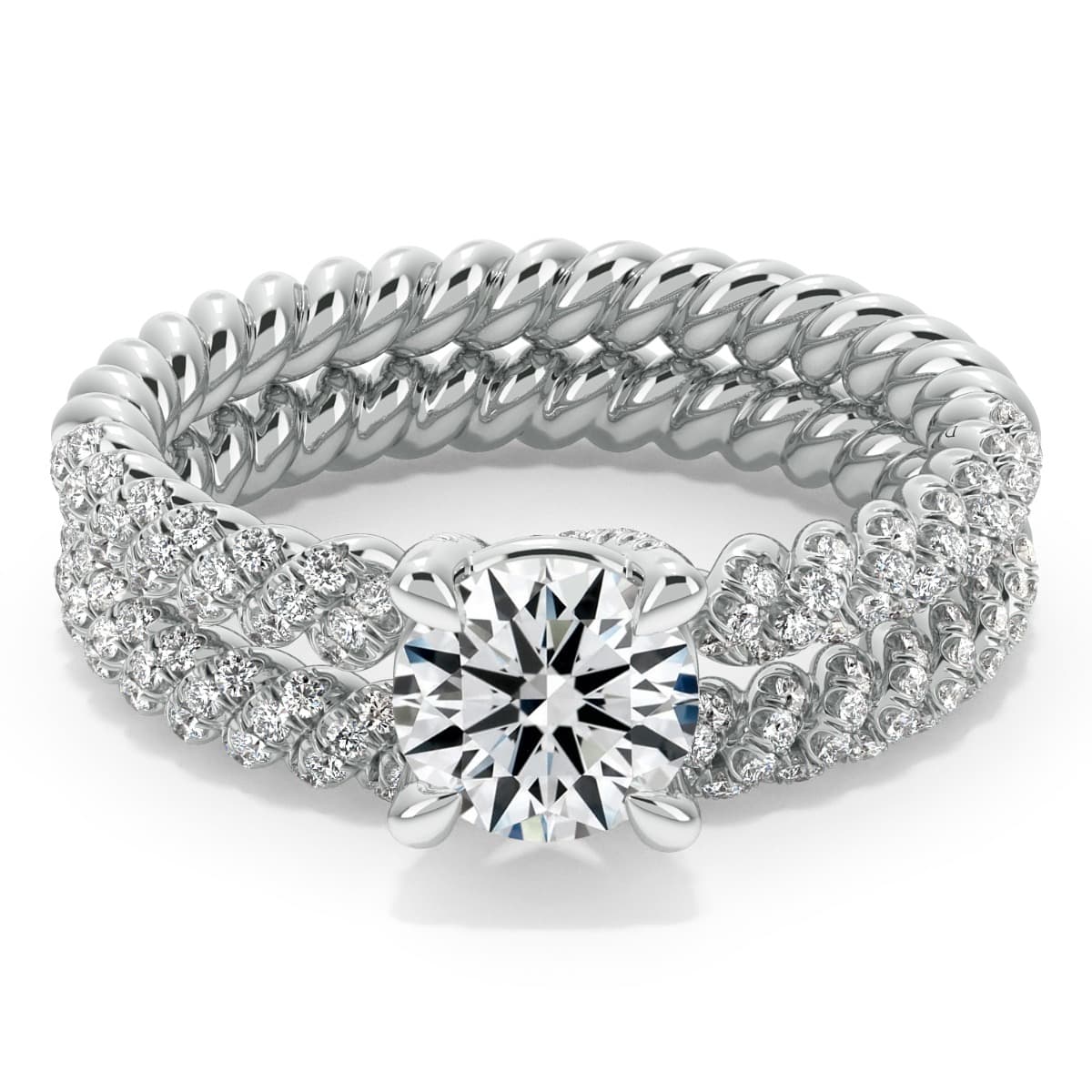 Eleganza Braided Diamond Engagement Ring
