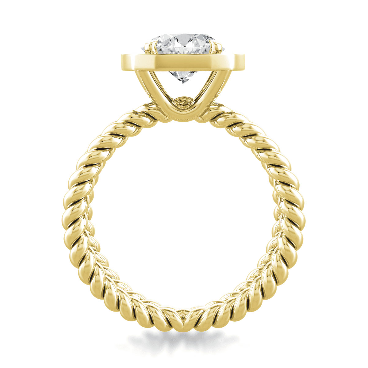 Eleganza Unique Design Engagement Ring with Halo