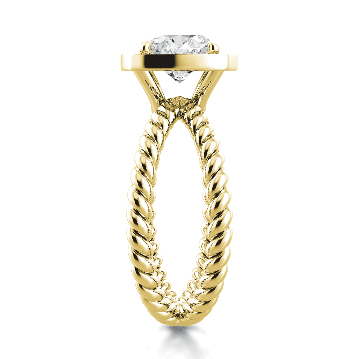 Eleganza Unique Design Engagement Ring with Halo