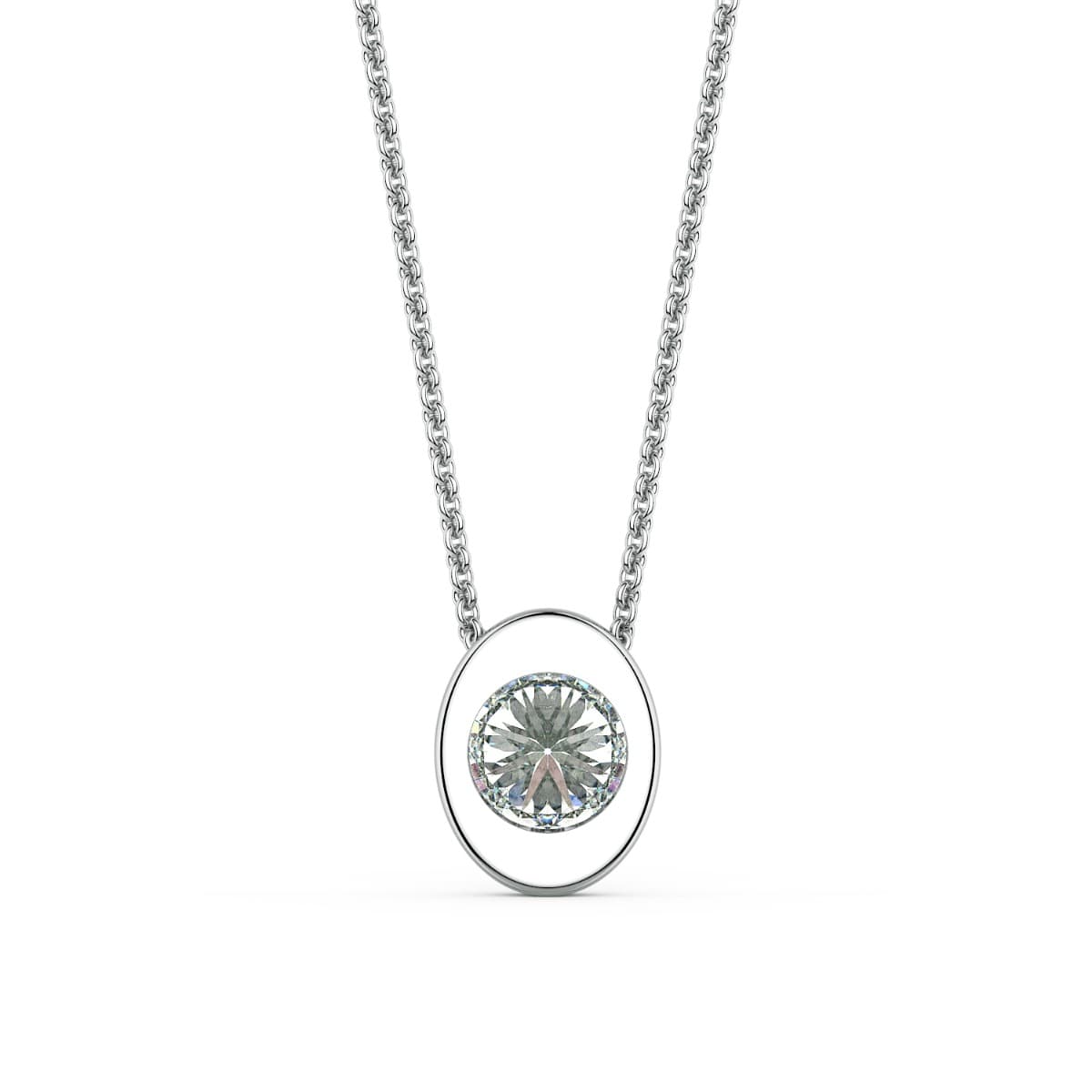 Per Lei Diamond Oval Pendant