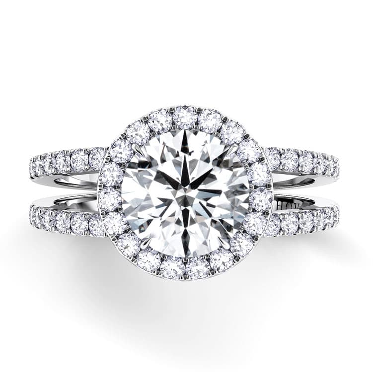 Per Lei Double Shank Marquise Engagement Ring