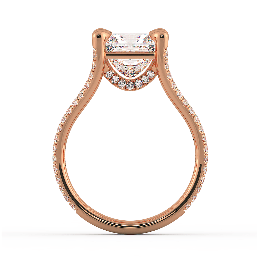 Per lei Double Shank Princess Cut Engagement Ring