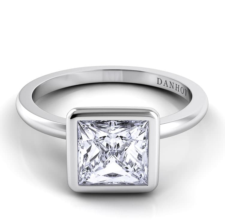 Per Lei Single Shank Emerald Engagement Ring