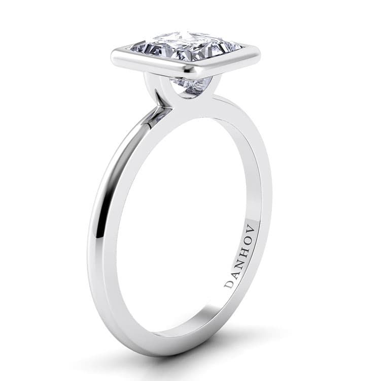 Per Lei Single Shank Emerald Engagement Ring