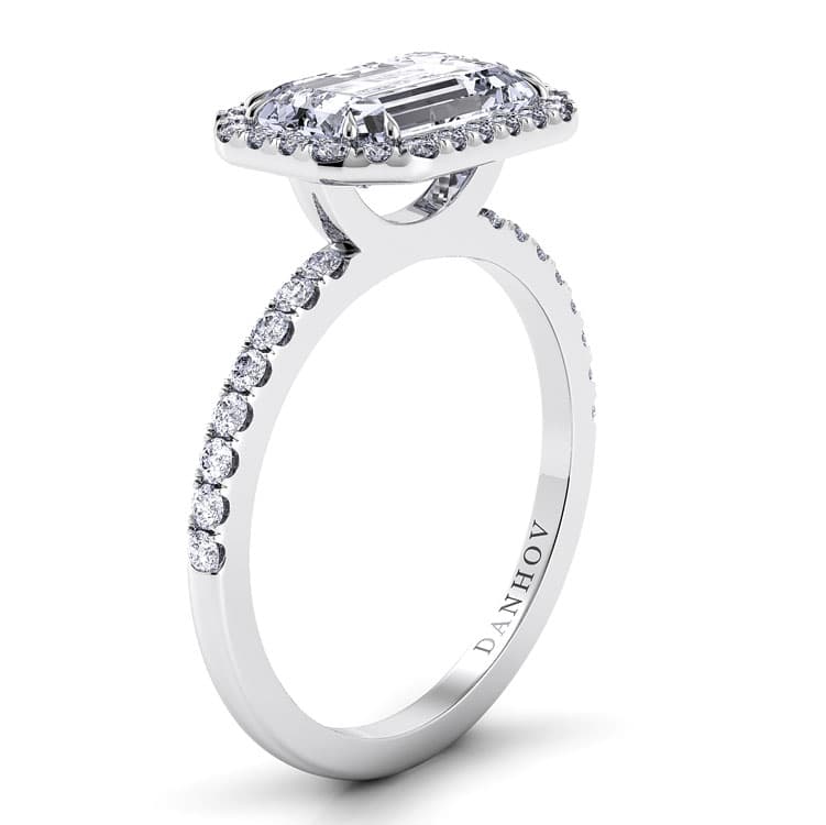 Per Lei Halo Diamond Engagement Ring