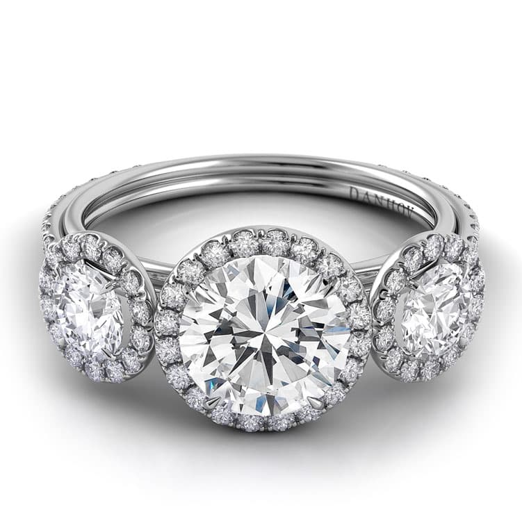 Per Lei Three Stone Engagement Ring