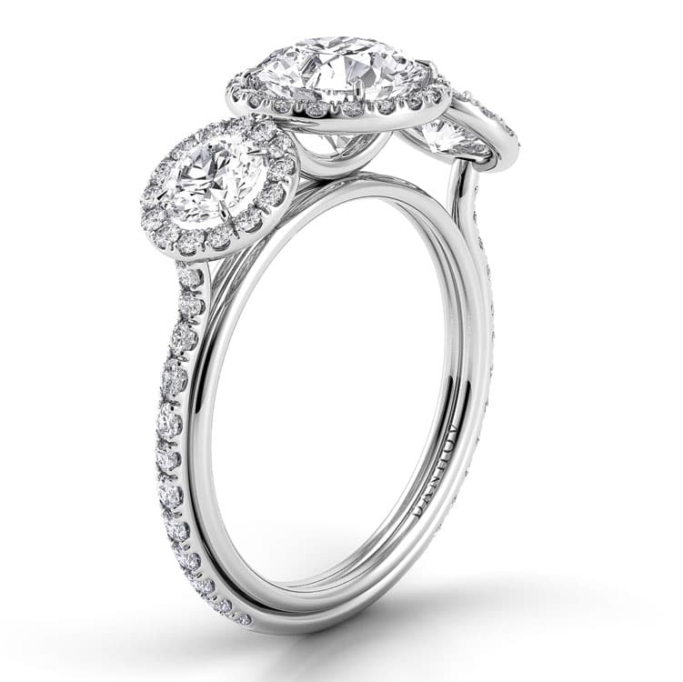 Per Lei Three Stone Engagement Ring