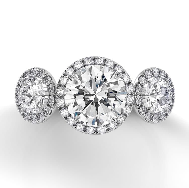 Per Lei Three Stone Engagement Ring