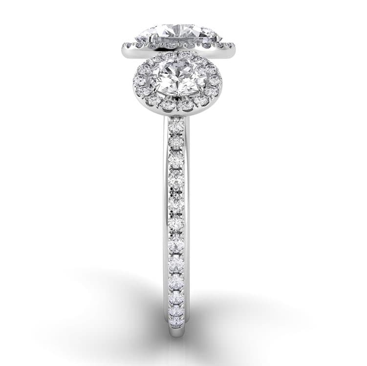 Per Lei Three Stone Engagement Ring