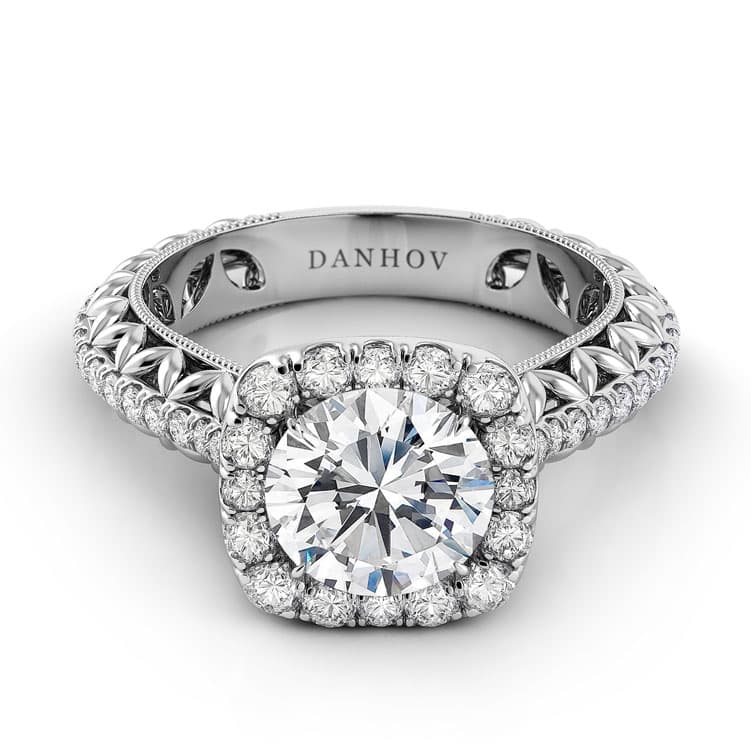 Petalo Single Shank Floral Engagement Ring