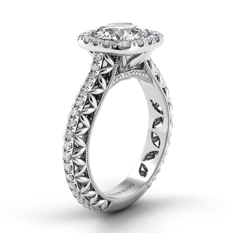 Petalo Single Shank Floral Engagement Ring