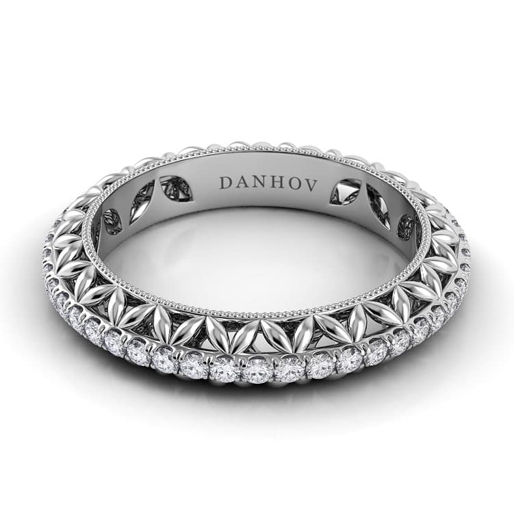 Petalo Single Shank Floral Wedding Ring