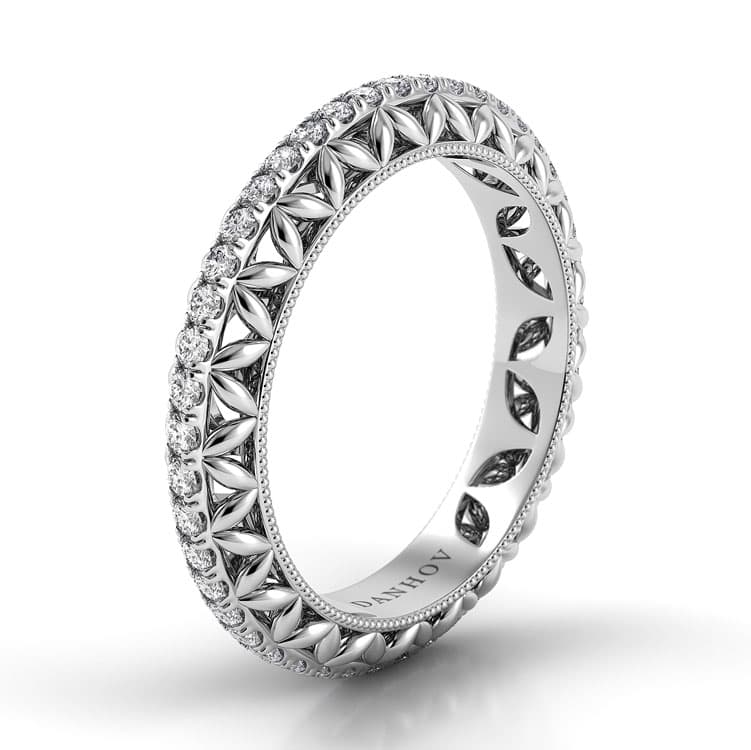 Petalo Single Shank Floral Wedding Ring