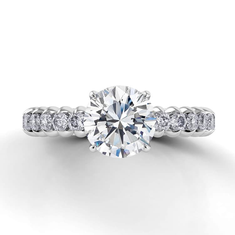 Petalo Twisted Shank Diamond Engagement Ring
