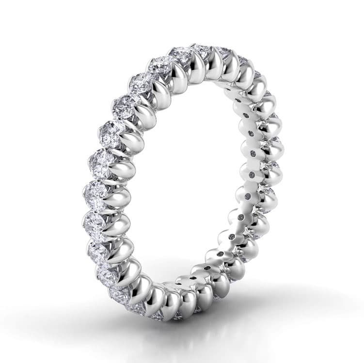 Petalo Twisted Shank Diamond Wedding Band