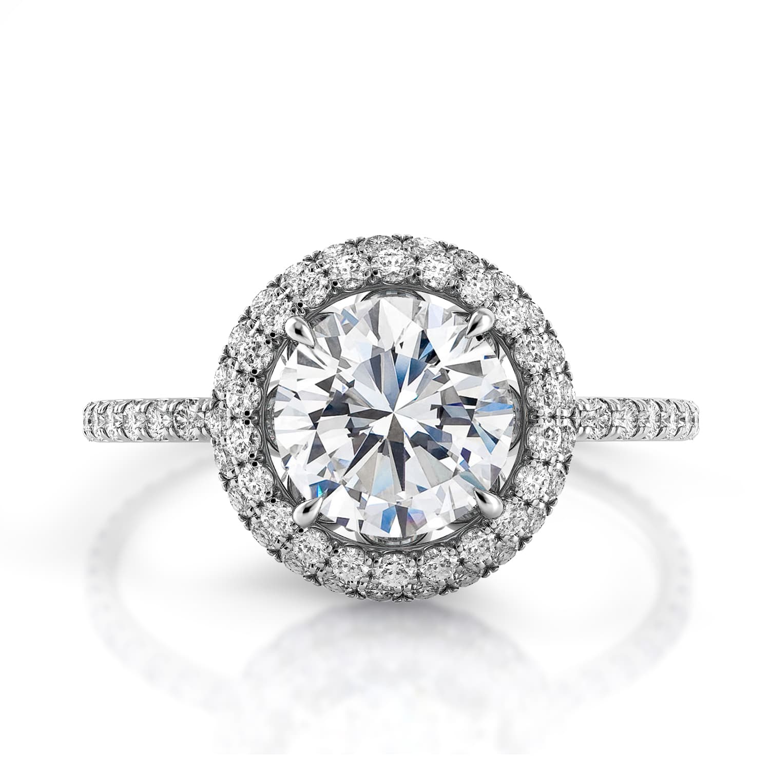 Solo Filo Diamond Halo Engagement Ring