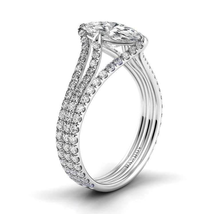 Solo Filo Triple Shank Marquise Engagement Ring