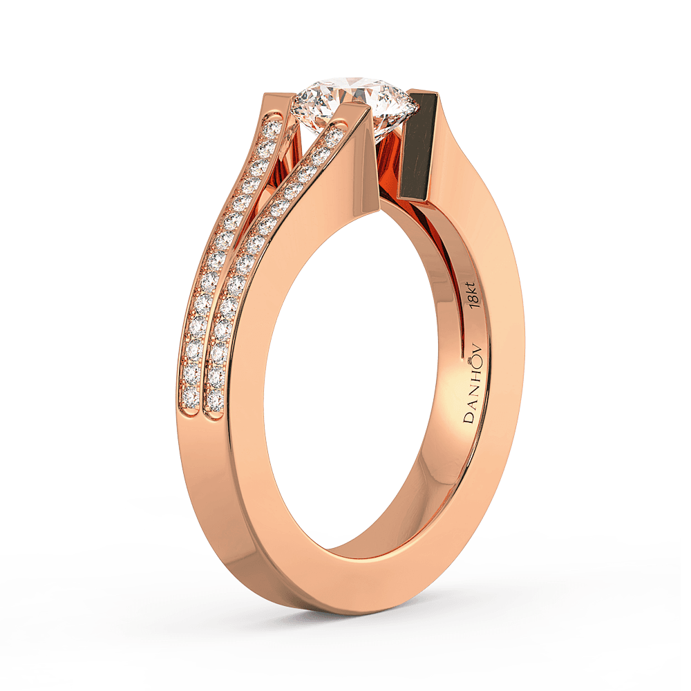Voltaggio Engagement Ring in 14k Black Gold