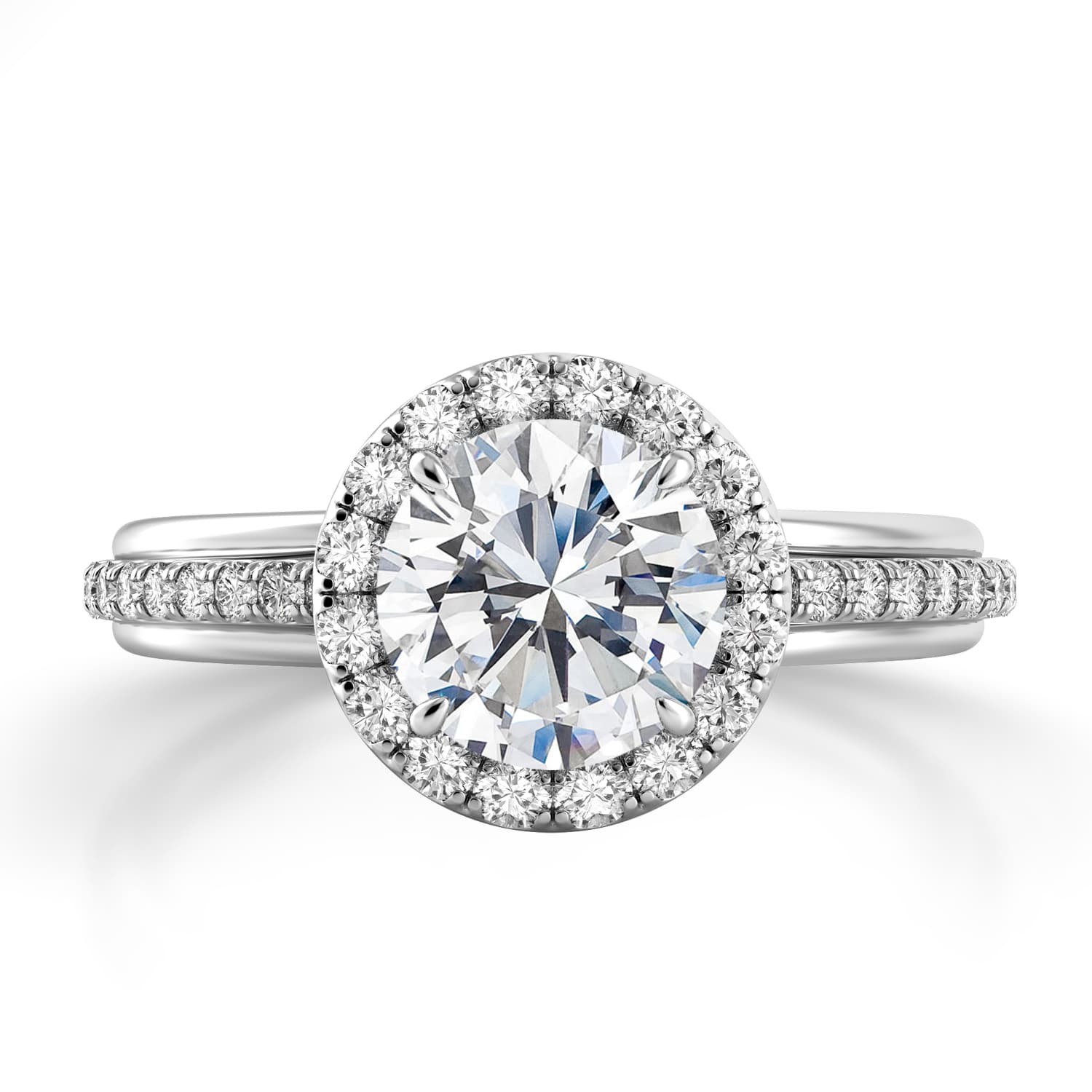 Unito Triple Shank Diamond Engagement Ring