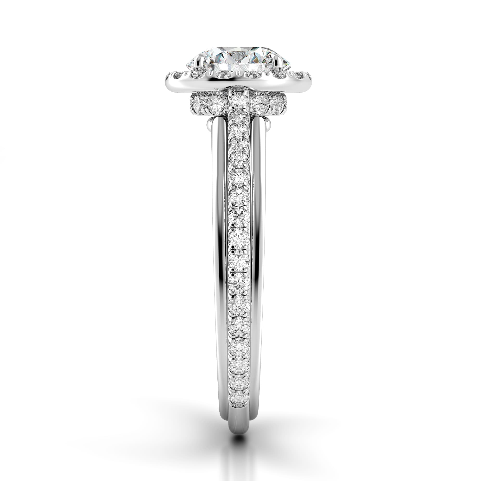 Unito Triple Shank Diamond Engagement Ring