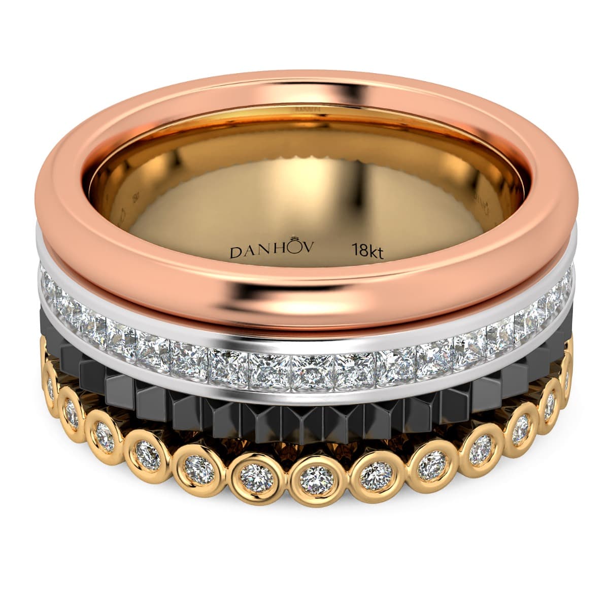 Fashion Band Four colors in one band in 14KT