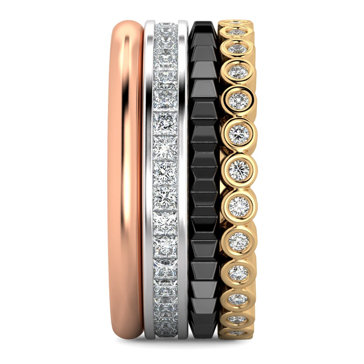 Fashion Band Four colors in one band in 14KT