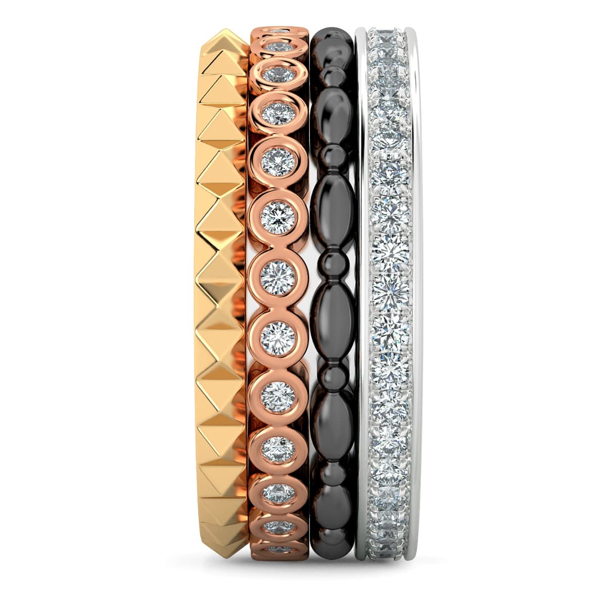 Fashion Band Four colors in one band in 14KT