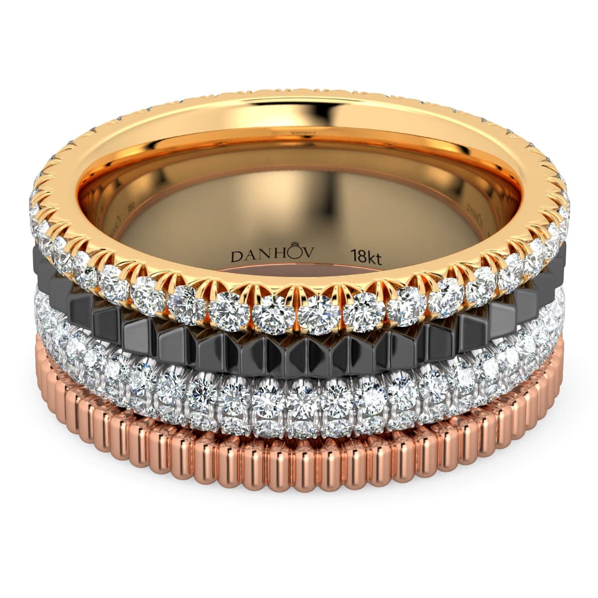 Fashion Band Four colors in one band in 14KT