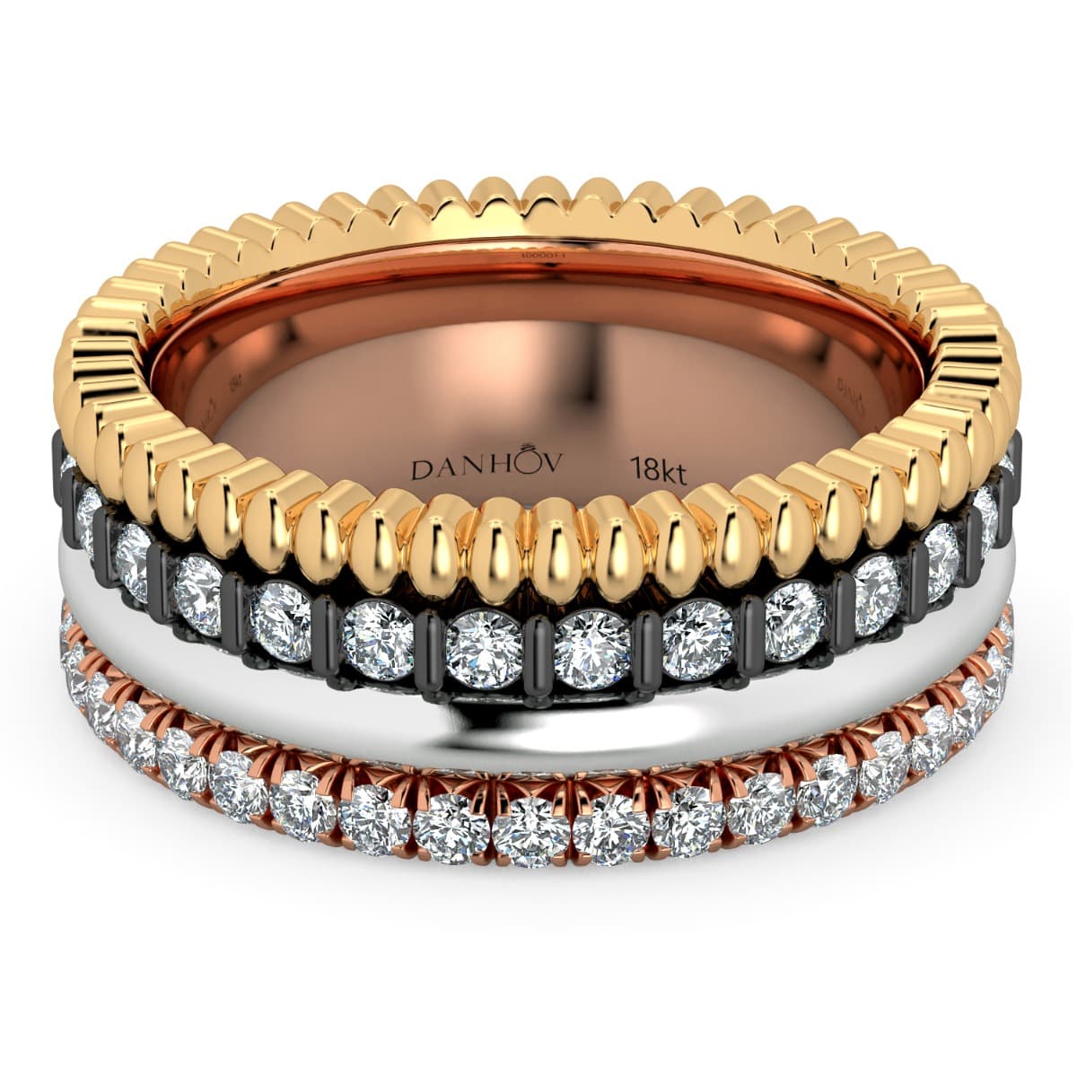 Fashion Band Four colors in one band in 14KT