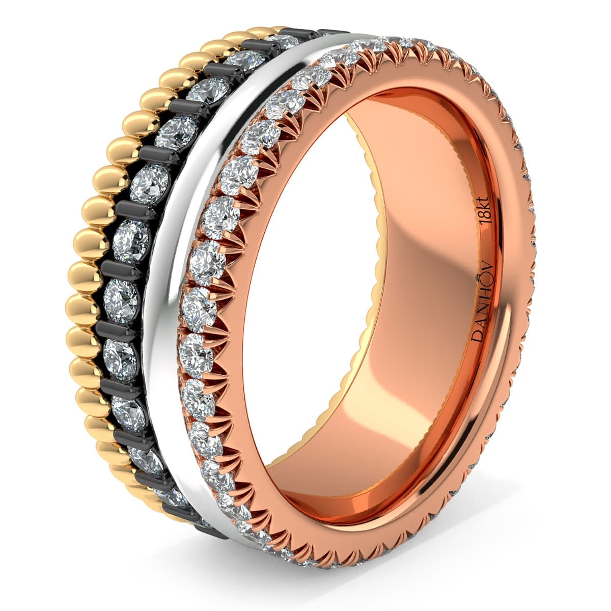 Fashion Band Four colors in one band in 14KT