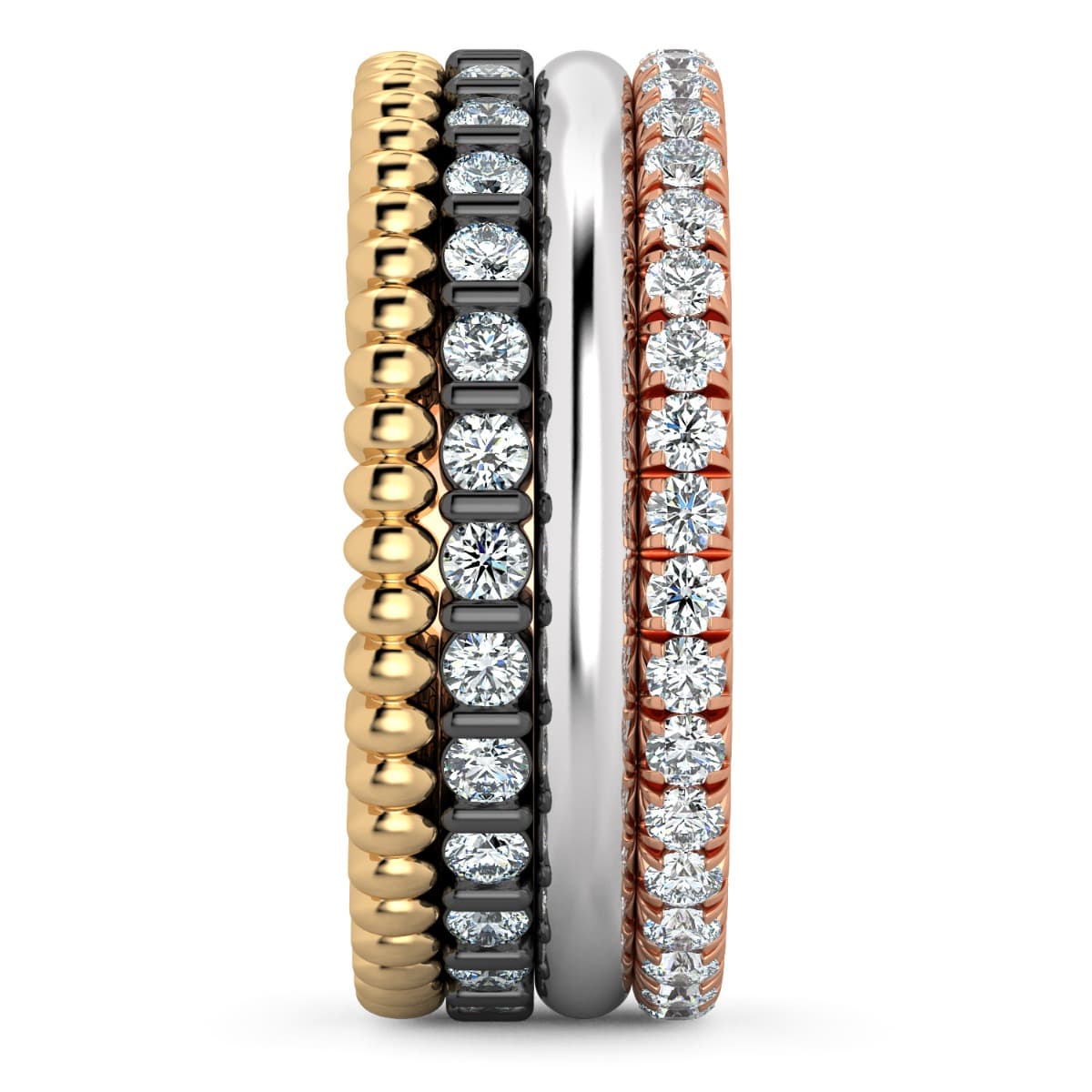 Fashion Band Four colors in one band in 14KT