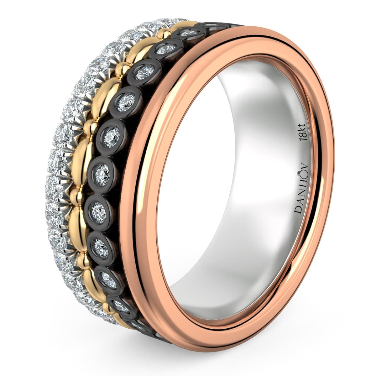 Fashion Band Four colors in one band in 14KT