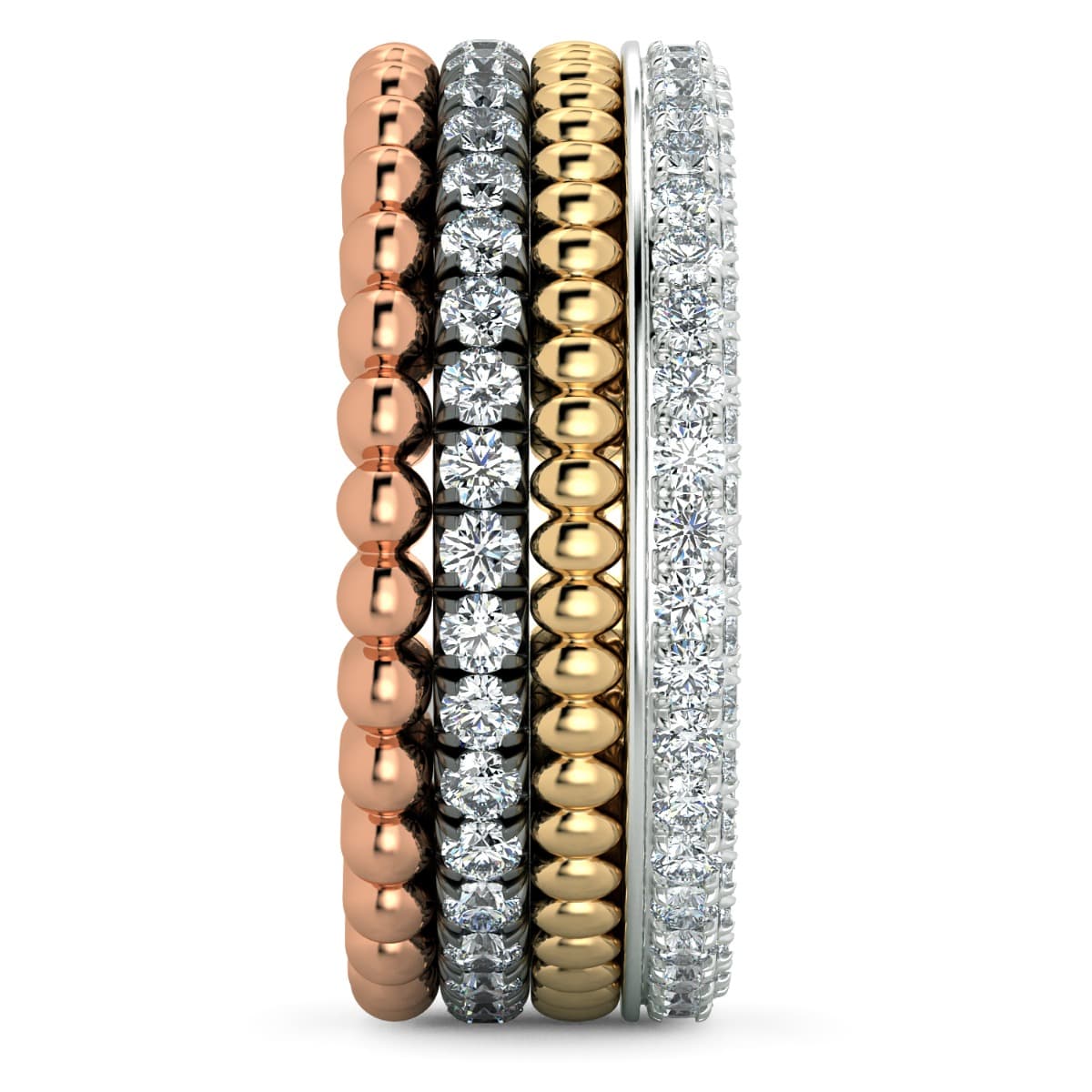 Fashion Band Four colors in one band in 14KT