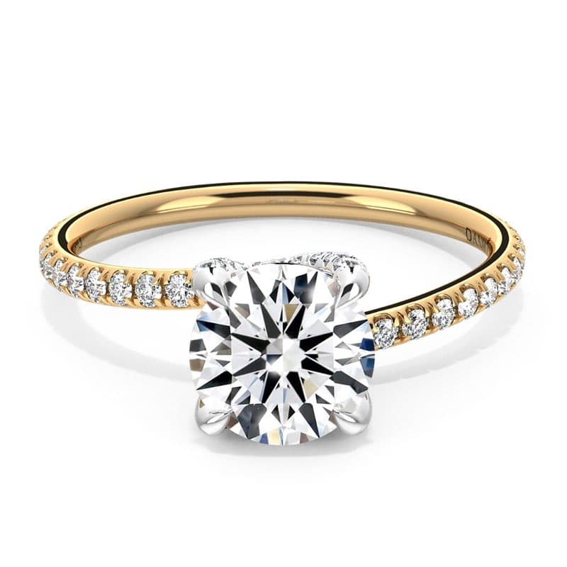 Eleganza Swirl Two Tone Diamond Ring