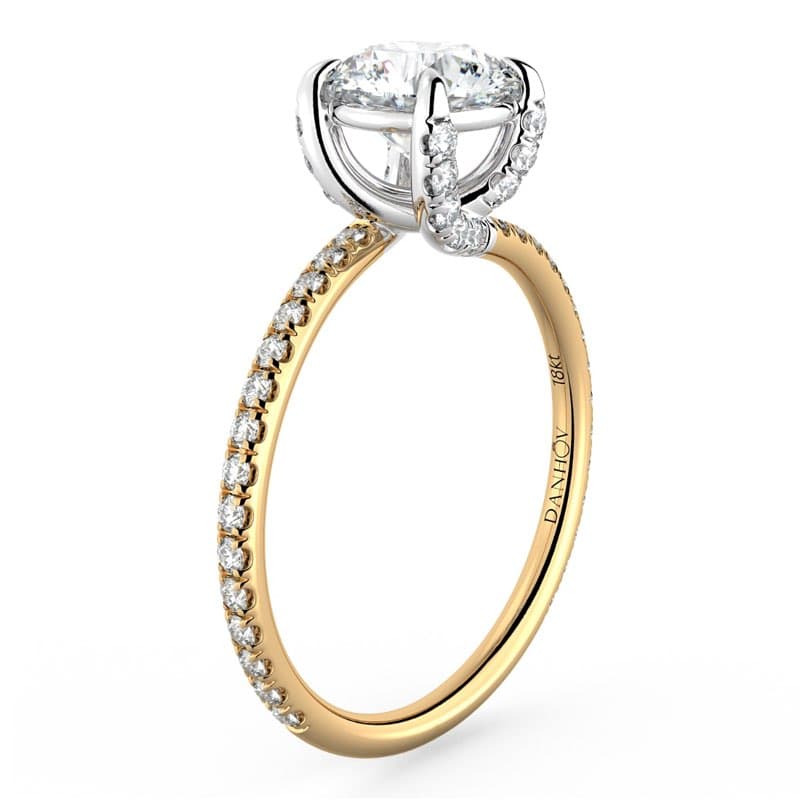 Eleganza Swirl Two Tone Diamond Ring