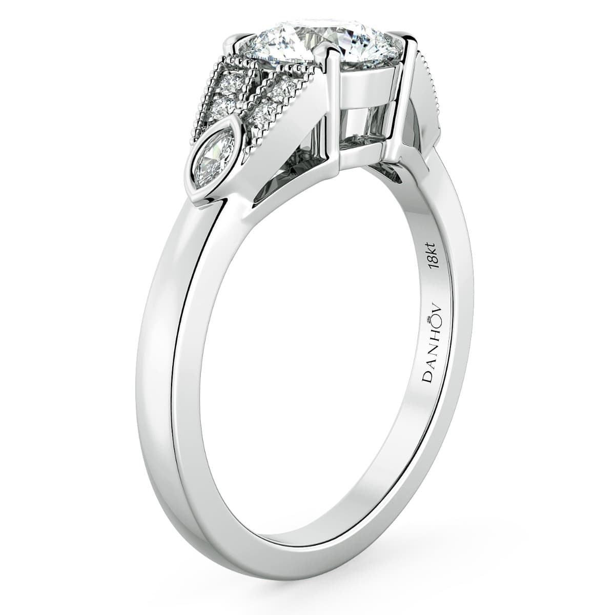 Norme de Estate Diamond Engagement Ring in 14k White