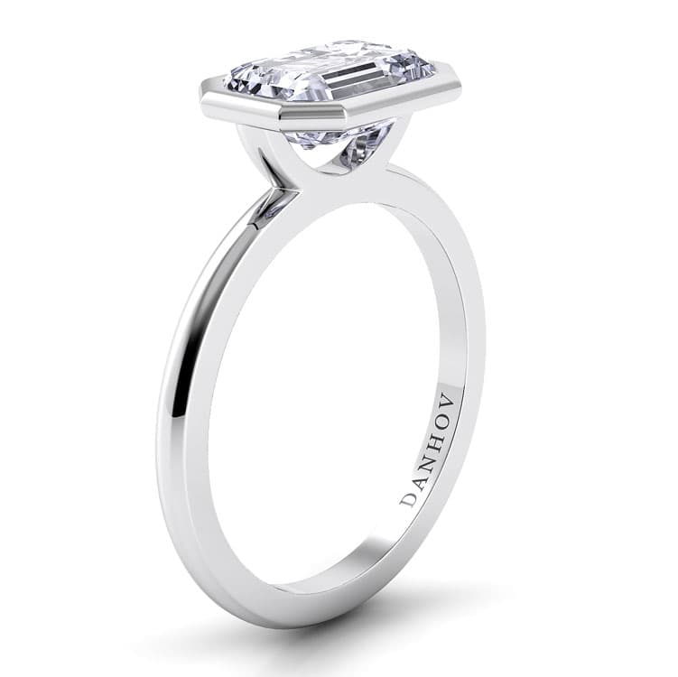Per Lei Single Shank Asscher Engagement Ring