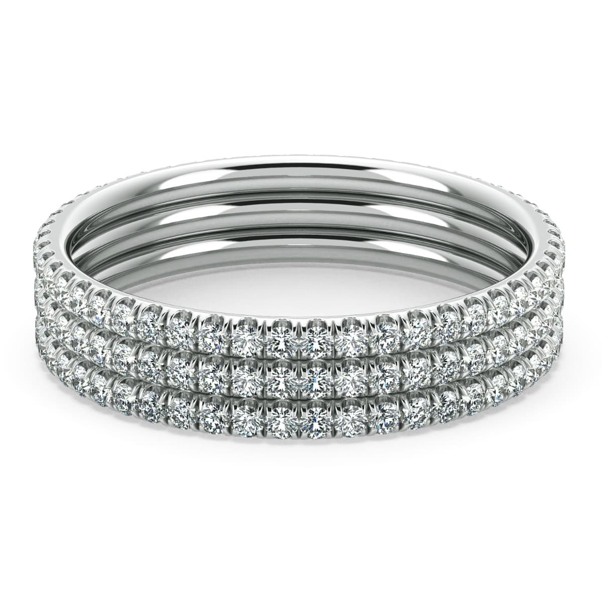 Abbraccio Triple Shank Wedding Band